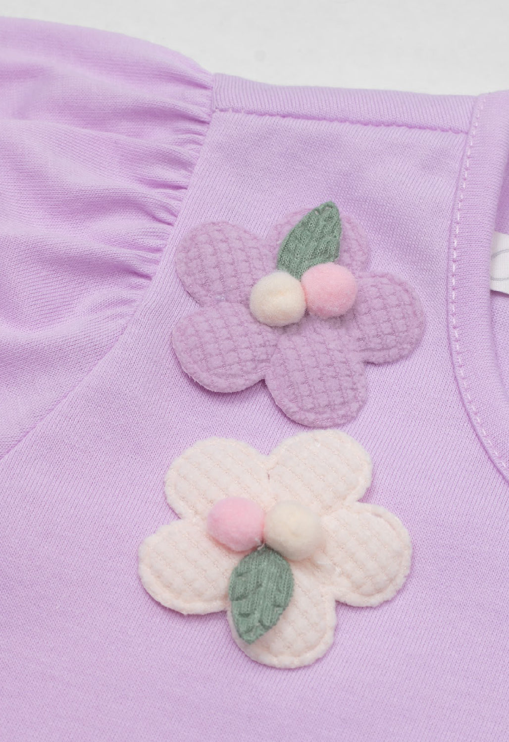 Lilac floral t-shirt and ribbed leggings set for baby girls
