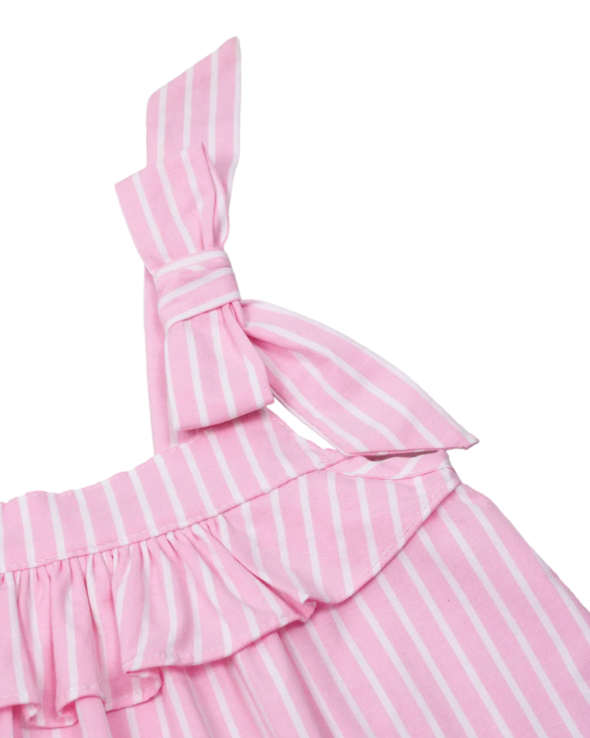 Pink blouse set with striped sleeveless tank and white bunny leggings for baby girl