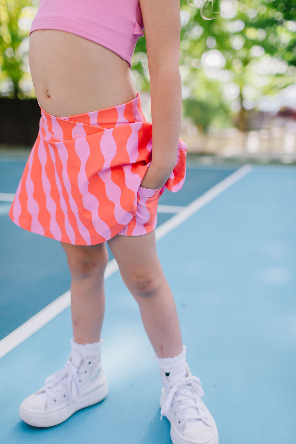 Ashlyn Athletic Skort in Carnation Crinkle
