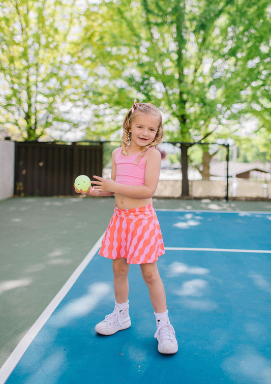 Ashlyn Athletic Skort in Carnation Crinkle